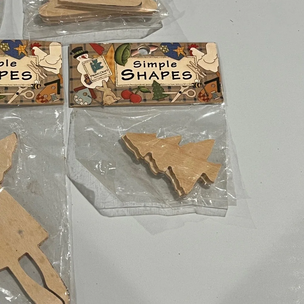 PROVO‎ CRAFT Simple SHAPES Wooden Craft Pieces Lot of 6 New Sealed